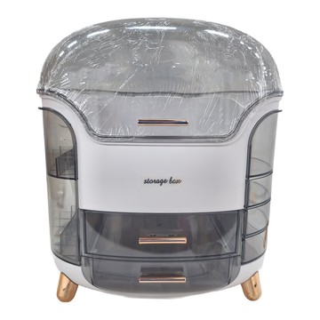 桌面化妝品收納盒 白色 HIPS+PS  1個