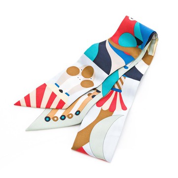 【HERMES 愛馬仕】經典Twilly絲巾-Parade en Fanfare印花(多款)