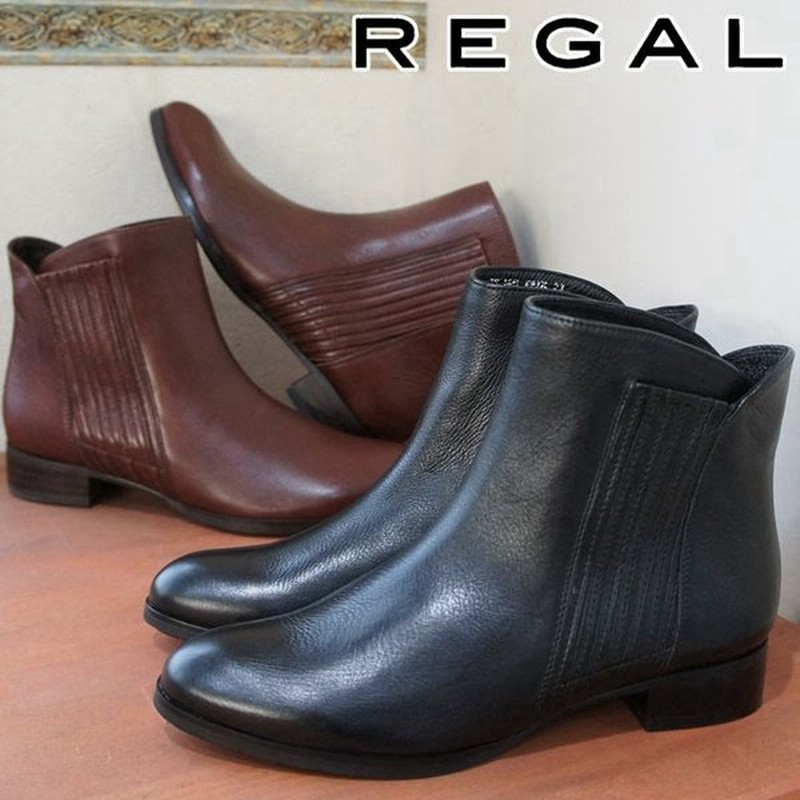 リーガル Regal サイドゴアブーツ 本革 レザー レディース F93k 太ヒール チャンキーヒール 黒 ブラック ブラウン ショートブーツ 通販 Lineポイント最大0 5 Get Lineショッピング