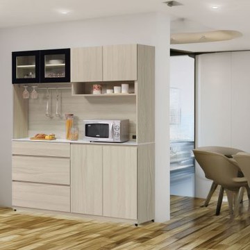 文創集 萬利5.3尺岩板六門三抽高餐櫃組合-160x40x201cm免組