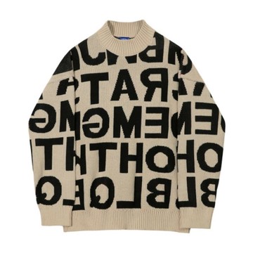 【巴黎精品】現貨+預購 針織衫長袖T恤-圓領字母設計感套頭男上衣2色a1io42