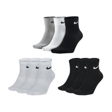 Nike 襪子 Everyday Lightweight 運動襪 休閒襪 短襪 棉襪 三雙一組 透氣 舒適 白 黑 灰