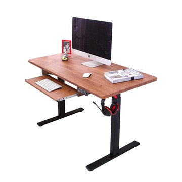 BuyJM MIT低甲醛無銳角無段式電動升降桌(寬110x60公分)/書桌/電腦桌漂流木色