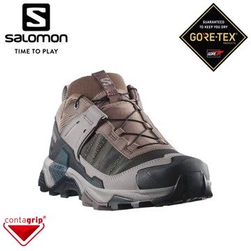【SALOMON 索羅門 男 X ULTRA 5 GORE-TEX 低筒登山鞋《灰/藍/灰》】478546/健行鞋