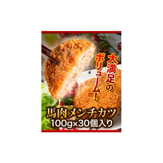 ふるさと納税 熊本県 御船町 馬肉メンチカツ 100g×30個 計3kg 千興ファーム 馬肉 冷凍 《60日以内に順次出荷(土日祝除く)》ジューシー　揚げ物 肉 熊本県御船…