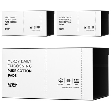 MERZY 日用壓花化妝棉  100片  3盒