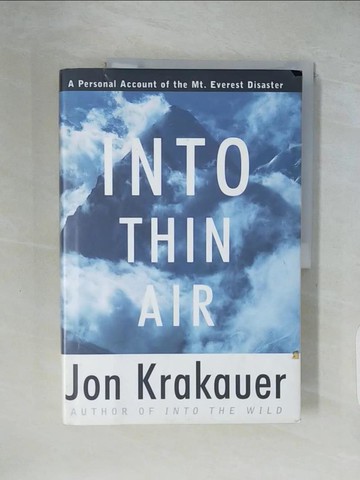 【書寶二手書T1／原文小說_ZHB】Into Thin Air_原價500_Jon Krakauer