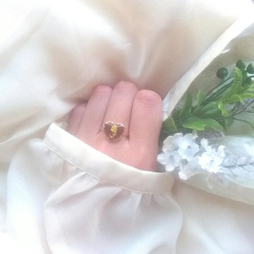 復古玫瑰心形戒指 NO.02（奶茶色/均碼）