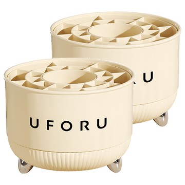 isona 愛收納 21分格360°旋轉收納筆筒  2個  16 x 15.5 x 12cm  米色