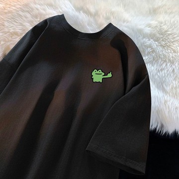 【台灣出貨】純棉T恤 衣服 大尺碼男裝 日系男裝 短袖上衣 五分袖 圓領 短t oversize 印花T恤 OST0