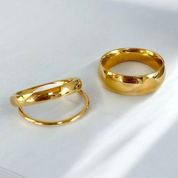 3件組 極簡主義 簡約 線戒 戒指 / 抗金屬過敏 戒指