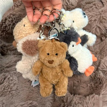 巴塞羅熊包包掛飾西高地趣味花生企鵝咖啡杯牛角包網球掛件鑰匙扣