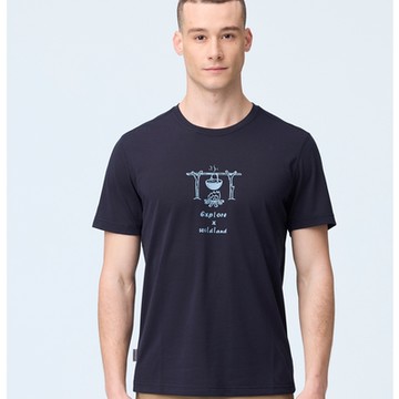 【WILDLAND荒野】男Wildland野炊營火機能T經典藍色