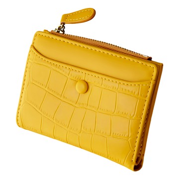 Hannal 鱷魚紋零錢短夾  芥末  11.5 寬 x 9 厘米高