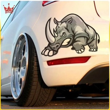 【一對裝】古奇CC劃痕遮擋車貼 哈叭狗車貼 個性犀牛汽車貼 霸氣兇猛車貼 車尾汽車貼紙#囎