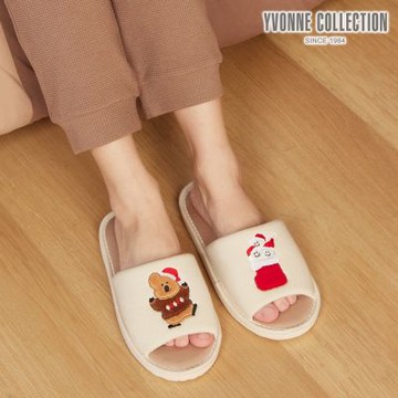 YVONNE 以旺傢飾 DINOTAENG | 冬日開口室內拖鞋-象牙白(M/L)