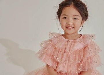 英國 Bob & Blossom - 珊瑚粉金蔥芭蕾披肩-粉色 (F (3-8Y))