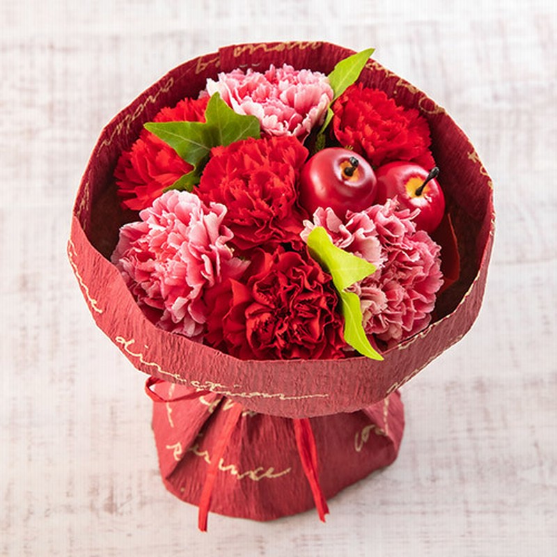 母の日 そのまま飾れるブーケ レッドアップル 花束 ボックスフラワー 通販 Lineポイント最大13 0 Get Lineショッピング