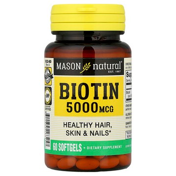 Mason Natural, 生物維生素，5000 微克，60 粒軟膠囊