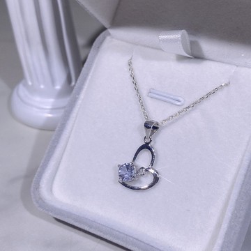 紫剛玉 天然寶石項鍊 愛心設計風格 浪漫紫色光澤 歡迎訂製