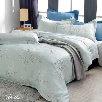 【Great Living格蕾寢飾】英國Abelia 青梅花開 雙人天絲木漿兩用被床包組