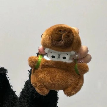 卡皮巴拉耳機殼🎀 立體毛絨卡皮巴拉Airpods 4代保護套可愛烏龜毛絨pro藍牙保護套