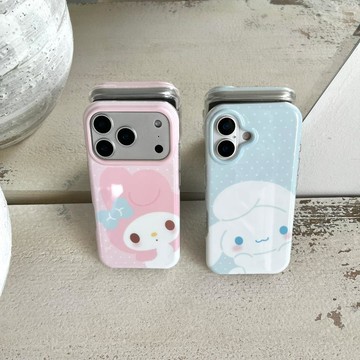INS波點大臉大耳狗手機殼適用蘋果17/16PRO小清新殼iPhone15P卡通
