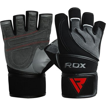【線上體育】RDX GYM 舉重手套 皮革 灰/黑  L4-RDX001