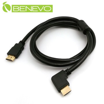 BENEVO左彎型 1.5M HDMI1.4影音訊號連接線，具雙磁環