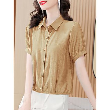 雪紡襯衫女士裝夏季2025年新款洋氣上衣減齡漂亮別致小衫短袖襯衣