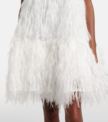 Roksanda Bridal Odette faux feather-trimmed silk minidress