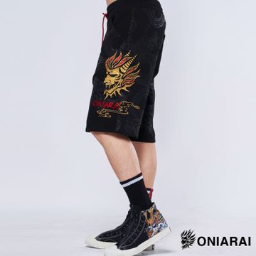 鬼洗 BLUE WAY – 大和魂器物家紋玉龍爪針織短褲