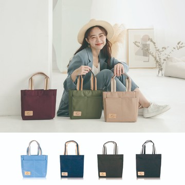 uma hana | 單色雙口袋 台灣製造_手提袋_外出必備手提袋_兩格分隔口袋_防潑水材質_隨身手提袋
