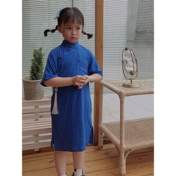 旗袍女童改良漢服夏季薄款小女孩唐裝親子中國風女寶寶復古兒童裙