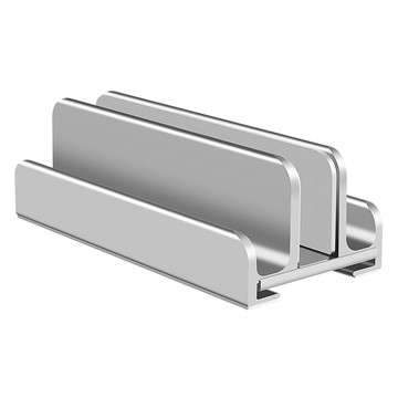 二木科技 鋁合金三槽式筆電立式支架 桌面散熱架  銀色  1個