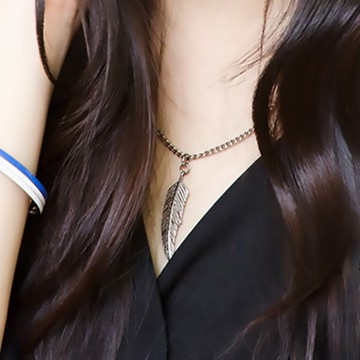 純鈦項鍊 羽根(M) (抗敏/永不變質)