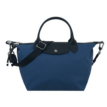 LONGCHAMP LE PLIAGE ENERGY系列再生尼龍短把手提/斜背兩用包(小/墨水藍)