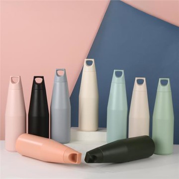 跨境美式小口保溫杯大容量手提戶外運動便攜隨行杯錐形瓶保溫杯子