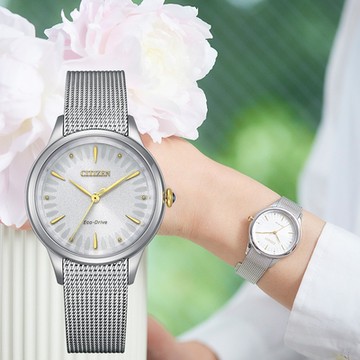 CITIZEN 星辰 L系列 非洲菊 光動能氣質大三針米蘭帶女錶 1212購物節 送禮推薦 EM0814-83A