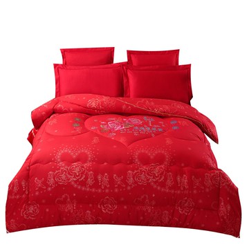 南極人結婚被子冬被喜被陪嫁大紅色婚慶棉被芯雙人加厚保暖春秋被