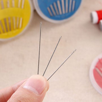 歐美盒裝手縫針縫衣針圓盤針盒金尾針手工針縫補針包郵