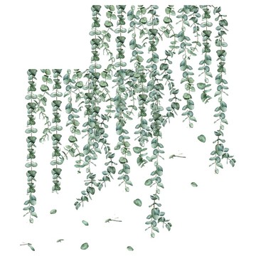 WA. WALL ART 防水PVC無痕設計壁貼 2張  90 x 30cm  FX-C410 植物 + 藤蔓