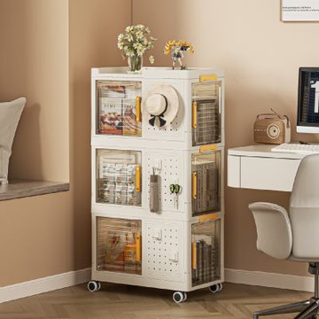 【ONE HOUSE】芭比洞洞附輪收納櫃 收納箱-三層 (2入)