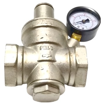 一吋半減壓閥與錶 台灣製造 全新商品 全銅本體 表層電鍍  1組