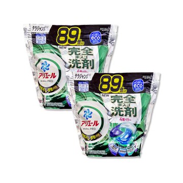 (2袋178顆超值組)日本P&G-4D酵素強洗淨去污消臭洗衣凝膠球89顆/袋-室內晾曬(黑綠袋)(室內晾曬防霉,持香柔順抗褶皺洗衣膠囊,全機型適用)