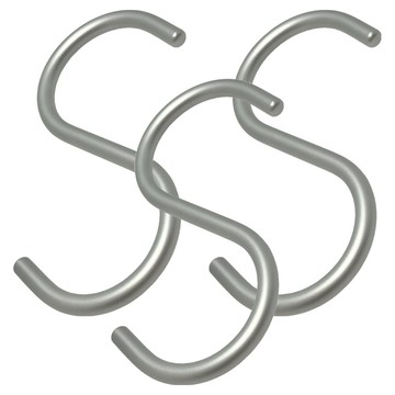 ELUO 鋁製S型掛鉤 大  3個  銀色
