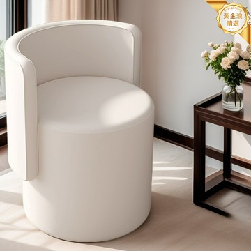 【輕奢旋轉】化妝凳 梳妝凳 網紅凳子 美甲椅 靠背椅 實木凳腳 臥室梳妝檯 可旋轉升降 絨面軟包 北歐風