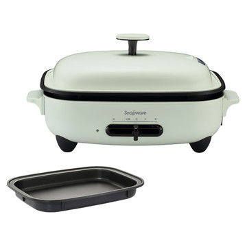 Corelle Brands 康寧餐具 Snapware SEKA多功能電烤盤 附平煎烤盤 綠色  1台  38.5cm