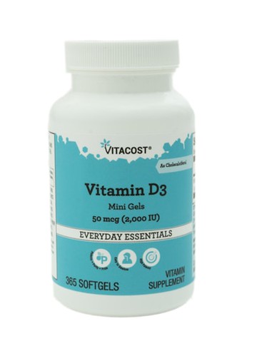 Vitacost Vitamin D3 (as Cholecalciferol) 50 mcg (2000 IU) - 365 Softgels - Mini Gels