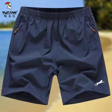 TUCANO啄木鳥 夏季男士新款冰絲速干透氣沙灘戶外休閑大碼五分褲